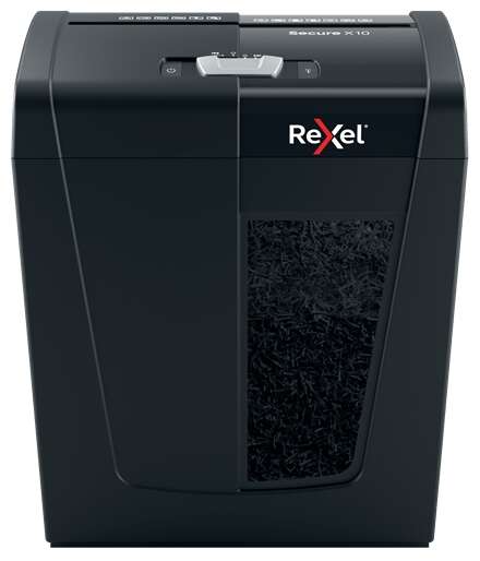 Rexel Secure X10 Destructora de Papel Manual Corte en Particulas P-4 - Destruye hasta 10 Hojas a la Vez - Capacidad de la Papelera 18L - Color Negro
