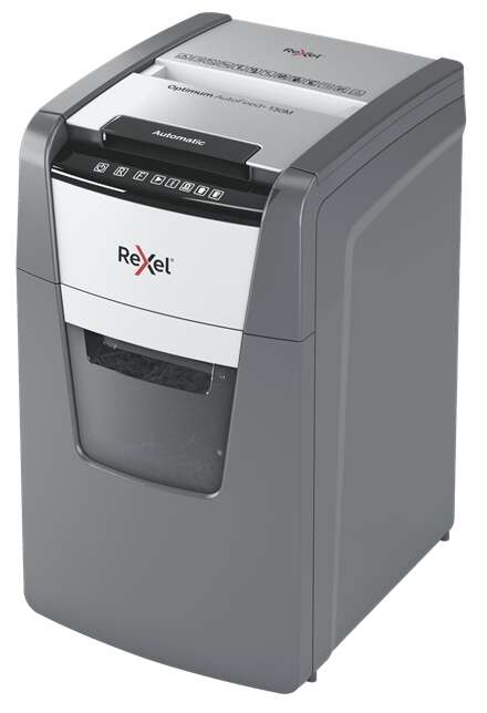 Rexel Optimum AutoFeed 130M Destructora Automatica de Corte en Particulas - Papelera de 44L - Alimentacion Automatica hasta 130 hojas - Tecnologia Antiatascos