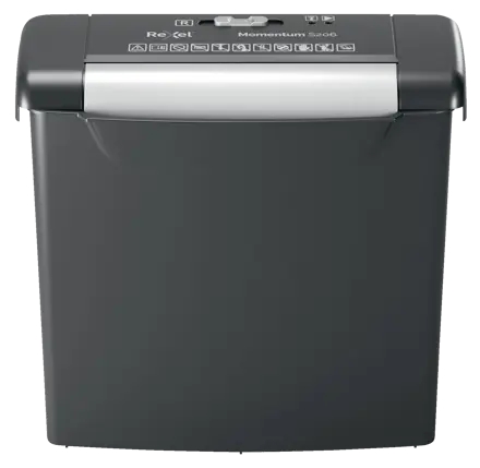 Rexel Momentum S206 Destructora de Papel Manual Corte en Tiras P-2 - Destruye hasta 6 Hojas - Papelera de 9L - Color Negro