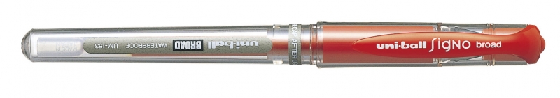 Uni-ball Signo Broad UM-153 Roller de Tinta Gel - Punta de Bola 1mm - Sujecion de Caucho - Color Rojo