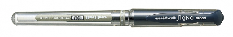 Uni-ball Signo Broad UM-153 Roller de Tinta Gel - Punta de Bola 1mm - Trazo Estilografico - Sujecion de Caucho - Color Azul Oscuro