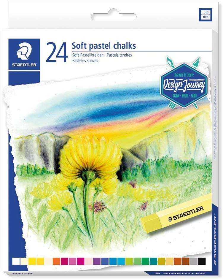 Staedtler 2430 Pack de 24 Pasteles Suaves - Excelentes para Mezclar Colores - Resistencia a la Luminosidad - Colores Surtidos