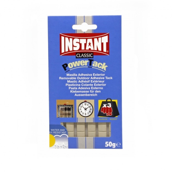 Instant Power Tack Classic Pack de Masilla Adhesiva 50gr - Apta para Uso Exterior - Resistente a los Rayos Ultravioleta del Sol y la Lluvia Instant Power Tack Classic Pack de Masilla Adhesiva 50gr - Apta para Uso Exterior - Resistente a los Rayos Ultravioleta del Sol y la Lluvia