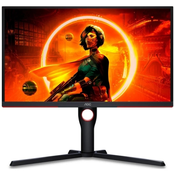 AOC Monitor 24.5\" LED VA FullHD 240Hz FreeSync Premium - Respuesta 1ms - Ajustable en Altura, Giratorio e Inclinable - Angulo de Vision 178°- HDMI, DisplayPort, Audio - Montaje VESA 100x100