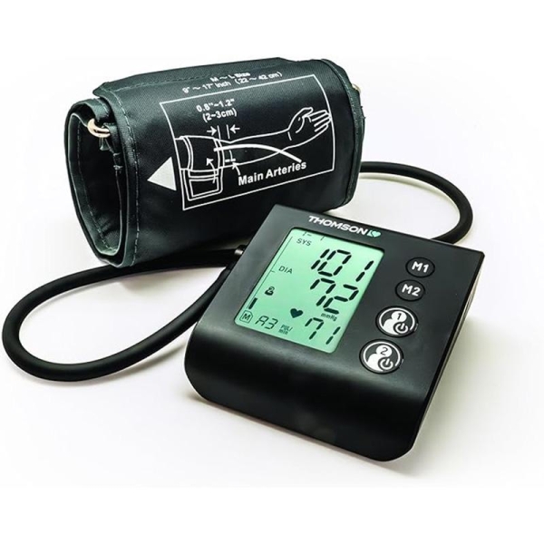 Thomson Cardio A7 Tensiometro de Brazo - Deteccion Arritmia - Memoria 100 Lecturas - 2 Usuarios - Color Negro Thomson Cardio A7 Tensiometro de Brazo - Deteccion Arritmia - Memoria 100 Lecturas - 2 Usuarios - Color Negro