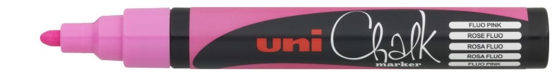 Uni-ball PWE-5M Marcador de Tiza Liquida - Punta Conica 1.8-2.5mm - Borrado en Humedo - Resistente a la Lluvia - Color Rosa