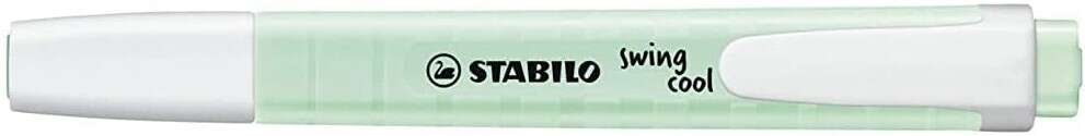 Stabilo Swing Cool Pastel Marcador Fluorescente - Cuerpo Plano - Punta Biselada - Trazo entre 1 y 4mm - Tinta con Base de Agua - Color Pizca de Menta