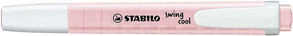 Stabilo Swing Cool Pastel Marcador Fluorescente - Cuerpo Plano - Punta Biselada - Trazo entre 1 y 4mm - Tinta con Base de Agua - Color Rubor Rosa
