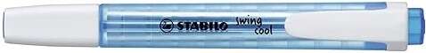 Stabilo Swing Cool Marcador Fluorescente - Cuerpo Plano - Punta Biselada - Trazo entre 1 y 4mm - Tinta con Base de Agua - Antisecado - Color Azul