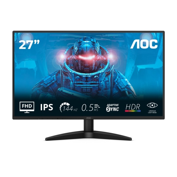 AOC 27B36X Monitor 27\" LED IPS FullHD 144Hz - Respuesta 4ms - HDMI, Displayport - VESA 100x100mm - Color Negro
