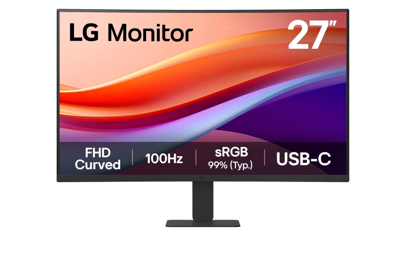 LG Monitor 27\" Curvo 1500R VA FullHD 100Hz HDR 10 - Respuesta 5ms - 16:9 - HDMI, USB-C - VESA 100x100mm LG Monitor 27\" Curvo 1500R VA FullHD 100Hz HDR 10 - Respuesta 5ms - 16:9 - HDMI, USB-C - VESA 100x100mm