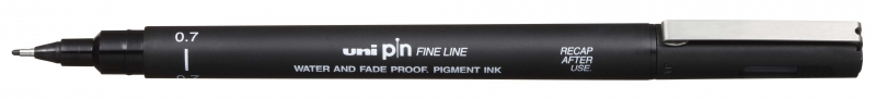 Uni-ball PIN07-200(S) Rotulador Calibrado - Punta Poliacetal 0.7mm - Tinta Pigmentada Resistente al Agua y Luz - Trazo Nitido y Suave - Color Negro