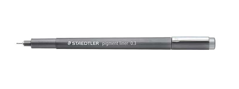 Staedtler Pigment Liner 308 Rotulador Calibrado - Trazo 0.3mm - Secado Rapido - Color Gris
