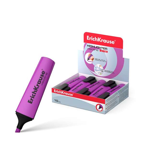 Erichkrause Visioline V-12 Marcador Fluorescente - Punta Biselada - Tinta a Base de Agua - Color Violeta Erichkrause Visioline V-12 Marcador Fluorescente - Punta Biselada - Tinta a Base de Agua - Color Violeta