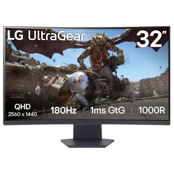 LG UltraGear Monitor 31.5\" Curvo 1000R LED VA QHD FreeSync 180Hz - Respuesta 1ms - 16:9 - HDMI, DisplayPort - VESA 100x100mm