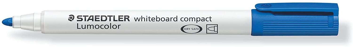 Staedtler Lumocolor 341 Marcador para Pizarra Blanca - Punta Biselada 1 - 2mm Aprox - Secado Rapido - Color Azul
