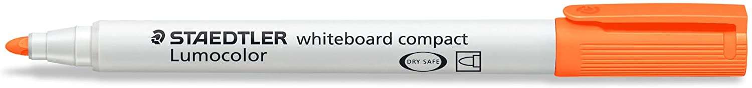 Staedtler Lumocolor 341 Marcador para Pizarra Blanca - Punta Biselada 1 - 2mm Aprox - Secado Rapido - Color Naranja