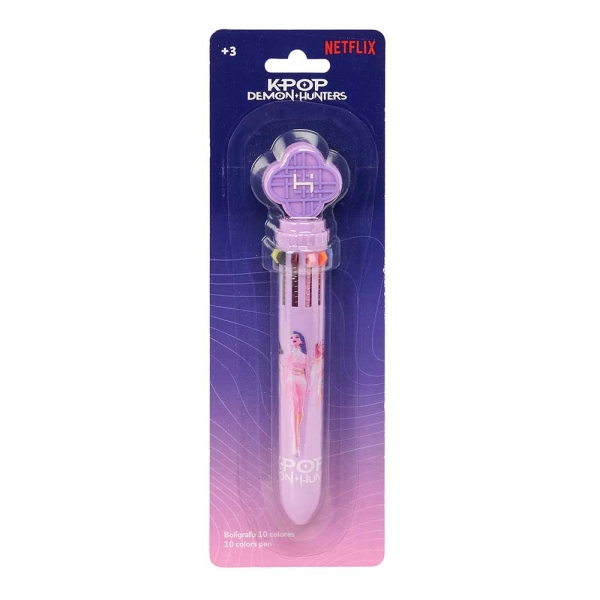 Safta K-Pop Demon Hunters Boligrafo Retractil de 10 Colores - Presentado en Blister - Color Rosa Safta K-Pop Demon Hunters Boligrafo Retractil de 10 Colores - Presentado en Blister - Color Rosa
