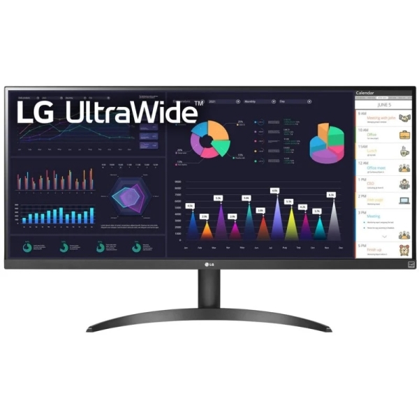 LG Ultrawide Monitor 34\" LED IPS UltraWide FullHD 100Hz FreeSync - Respuesta 5ms - Angulo de Vision 178º - Ajustable en Altura - 21:9 - HDMI, DisplayPort - VESA 100x100mm