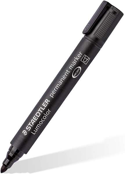 Staedtler Lumocolor 352 Rotulador Permanente - Punta Redonda - Trazo 2mm Aprox - Capuchon con Clip - Secado Rapido - Color Negro