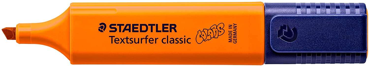 Staedtler Textsurfer Classic 364 Marcador Fluorescente - Punta Biselada 1 - 5mm Aprox - Secado Rapido - Color Naranja