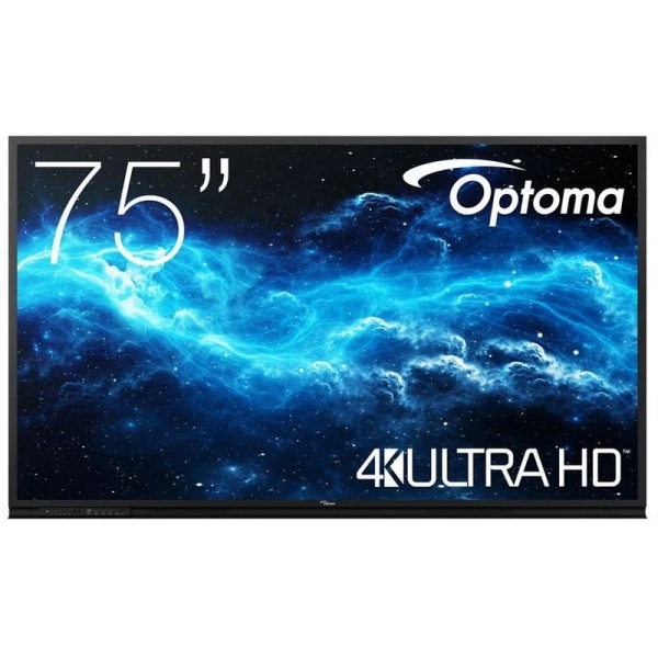 Optoma Creative Touch Serie 3 Pantalla Interactiva Tactil 75\" UltraHD 4K - Tiempo de Respuesta 6ms - 20 Puntos Tactiles Simultaneos - HDMI, VGA, DisplayPort, USB-A, C, RJ-45 - Android 11