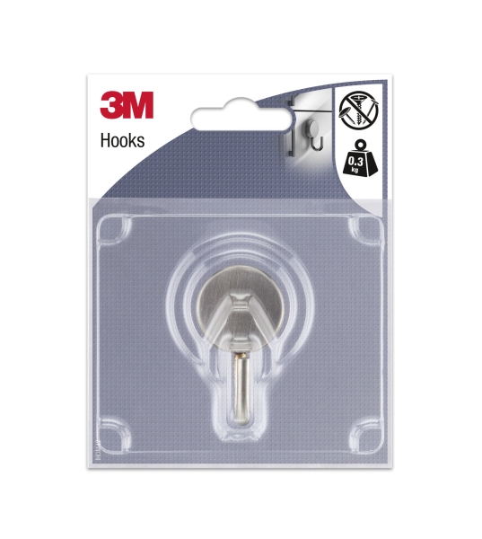 3M Gancho Magnetico de Metal - Soporta hasta 0.3kg - Color Gris/Titanio