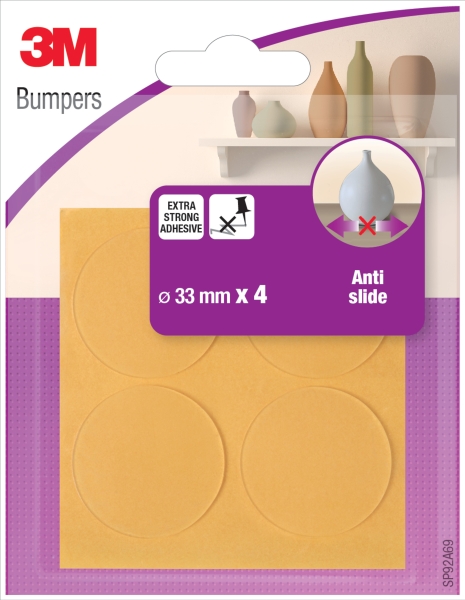 3M Pack de 4 Almohadillas Adhesivas Antideslizamiento - 33mm de Diametro - Color Transparente 3M Pack de 4 Almohadillas Adhesivas Antideslizamiento - 33mm de Diametro - Color Transparente