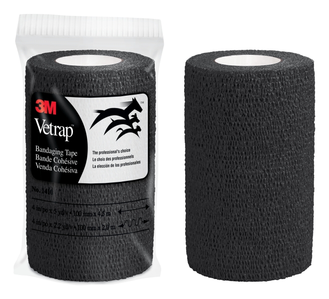 3M Vetrap Venda Cohesiva - 5cm x 4.5m - Flexible - Transpirable - Autoadhesiva - Color Negro