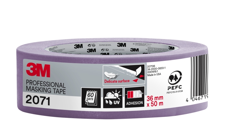 3M Cinta de Enmascarar para Superficies Delicadas - 36mm x 50m - 70% PEFC - Color Lavanda 3M Cinta de Enmascarar para Superficies Delicadas - 36mm x 50m - 70% PEFC - Color Lavanda