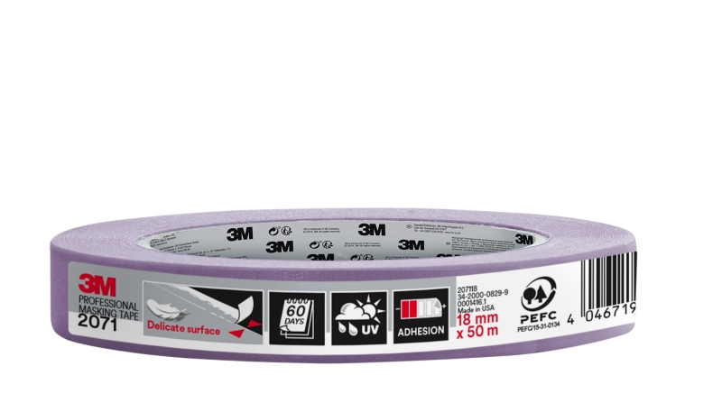 3M Cinta de Enmascarar para Superficies Delicadas - 18mm x 50m - 70% PEFC - Color Morado 3M Cinta de Enmascarar para Superficies Delicadas - 18mm x 50m - 70% PEFC - Color Morado