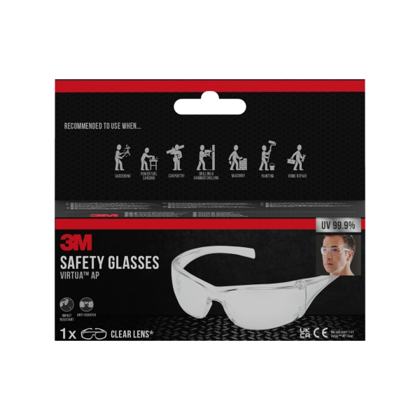 3M Virtua AP Gafas de Seguridad - Antirrayaduras - Lente y Montura Incolora - Proteccion UV - Color Transparente 3M Virtua AP Gafas de Seguridad - Antirrayaduras - Lente y Montura Incolora - Proteccion UV - Color Transparente