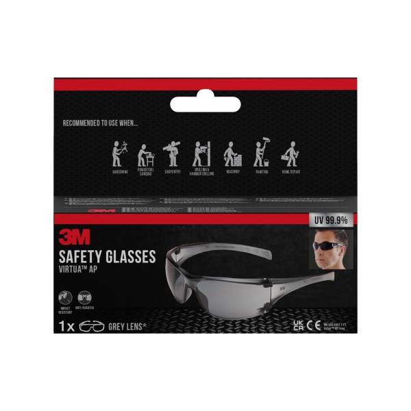 3M Virtua AP Gafas de Seguridad - Lentes Oscurecidas - Antirrayaduras - Antivaho - Proteccion UV - Color Gris 3M Virtua AP Gafas de Seguridad - Lentes Oscurecidas - Antirrayaduras - Antivaho - Proteccion UV - Color Gris