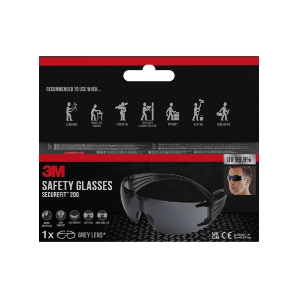3M Securefit Gafas de Seguridad - Lentes Oscurecidas - Antivaho - Antirrayaduras - Proteccion UV - Color Negro 3M Securefit Gafas de Seguridad - Lentes Oscurecidas - Antivaho - Antirrayaduras - Proteccion UV - Color Negro