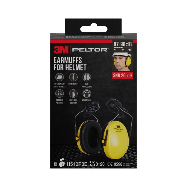 3M Peltor Optime Orejeras Auditivas para Casco - SNR 26dB - Amarillo - Peso Ligero - Ajustable - Color Amarillo 3M Peltor Optime Orejeras Auditivas para Casco - SNR 26dB - Amarillo - Peso Ligero - Ajustable - Color Amarillo