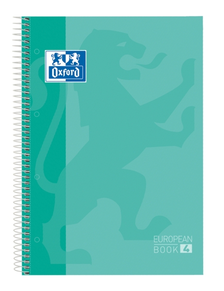 Oxford School Classic A5+ Europeanbook - Tapa Extradura Resistente - 50% mas Hojas Gratis - Cuadricula 5x5 - 120 Hojas - Color Ice Mint
