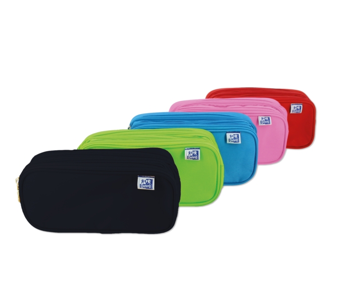 Oxford Kangoo Kids Estuche Triple - 3 Cremalleras - Poliester Resistente - Tamaño Compacto de 22.5x11x7cm - Colores Surtidos