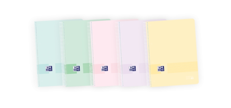 Oxford Live & Go Europeanbook A4+ - Tapa de Plastico - 8 Colores Pastel - 160 Hojas - Organizacion y Estilo en un Solo Producto