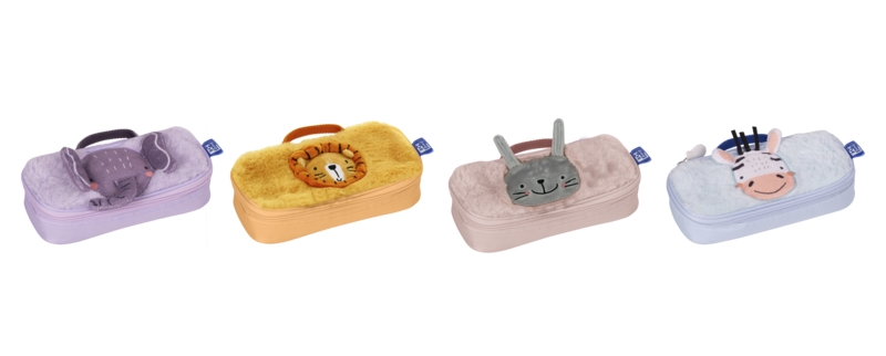 Oxford Kids Estuche Infantil de Peluche Suave - Surtido 4 Animal Besties - Ideal para Niños - Diseño Divertido y Colorido - Practico y Resistente