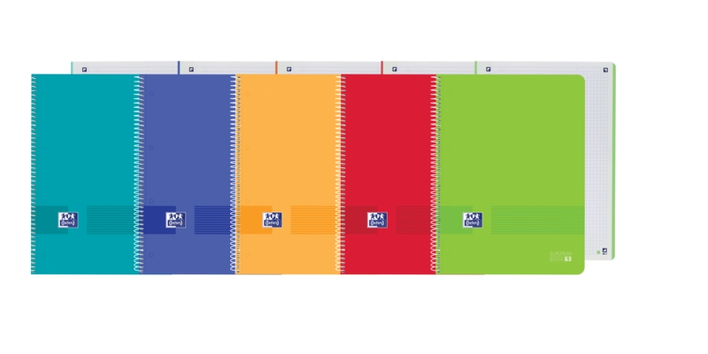 Oxford Live&Go Europeanbook 1 Tapa de Plastico A4+ 5x5 - Tamaño A4+ - 80 Hojas - Colores Surtidos