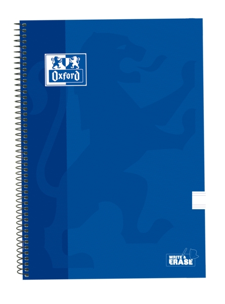 Oxford School Classic Cuaderno Espiral Tapa Extradura Write&Erase - Pauta 2.5mm con Margen - 80 Hojas - Color Azul Marino