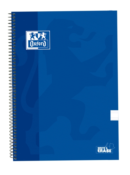 Oxford School Classic Cuaderno Espiral Tapa Extradura Write&Erase - Pauta 3.5mm con Margen - 80 Hojas - Color Azul Marino