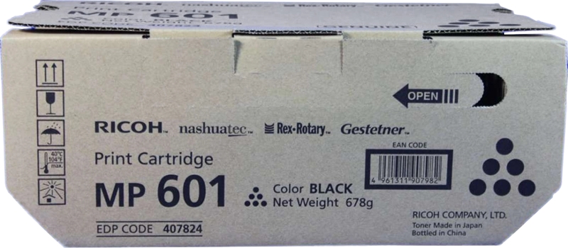 Ricoh Aficio MP501/MP601 Negro Cartucho de Toner Original - 407824 Ricoh Aficio MP501/MP601 Negro Cartucho de Toner Original - 407824
