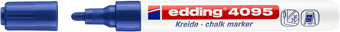 Edding 4095 Rotulador de Tiza Liquida - Punta Redonda - Trazo entre 2 y 3mm - Olor Neutro - Color Azul