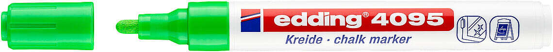 Edding 4095 Rotulador de Tiza Liquida - Punta Redonda - Trazo entre 2 y 3mm - Olor Neutro - Color Verde Claro