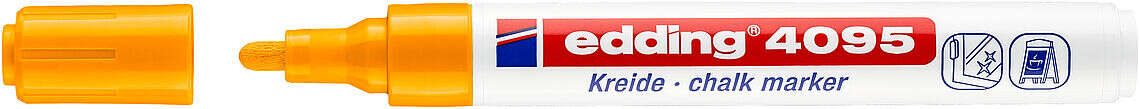 Edding 4095 Rotulador de Tiza Liquida - Punta Redonda - Trazo entre 2 y 3mm - Olor Neutro - Color Naranja Neon