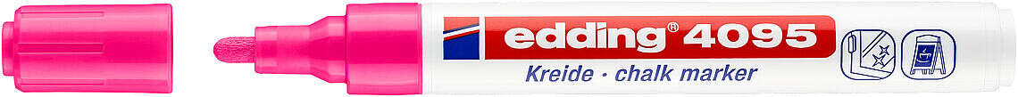 Edding 4095 Rotulador de Tiza Liquida - Punta Redonda - Trazo entre 2 y 3mm - Olor Neutro - Color Rosa Neon