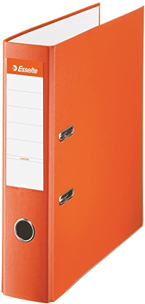 Esselte Archivador de Palanca - Formato Folio - Lomo 75mm - Capacidad para 500 Hojas - Color Naranja