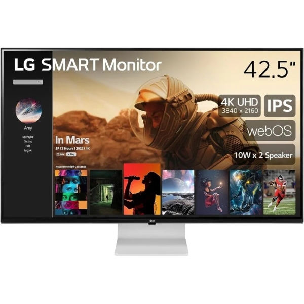 LG Smart Monitor 42.5\" LED IPS UHD 4K HDR 10 - WebOS, HDMI, USB-C - Altavoces - VESA 100x100 LG Smart Monitor 42.5\" LED IPS UHD 4K HDR 10 - WebOS, HDMI, USB-C - Altavoces - VESA 100x100
