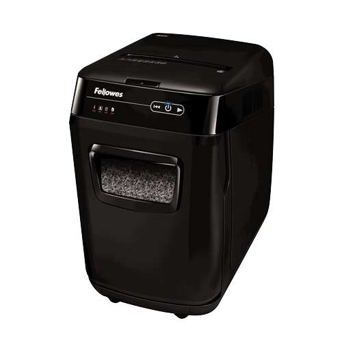 Fellowes AutoMax 200M Destructora de Papel Automatica Microcorte P-5 - Autoalimentacion 200 Hojas, Manual 10 Hojas - Capacidad de la Papelera 32L - Color Negro
